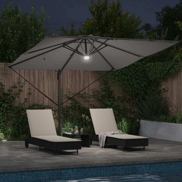 Freischwingender Roma Parasol Anthrazit Groß