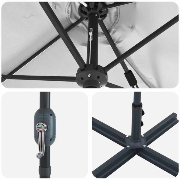 Gartenparasol Sandfarbe 380 x 196 x 235 cm