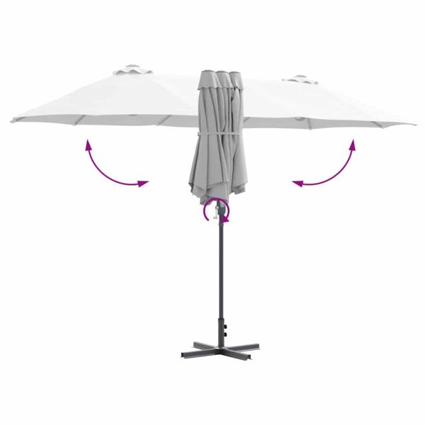 Gartenparasol Sandfarbe 380 x 196 x 235 cm