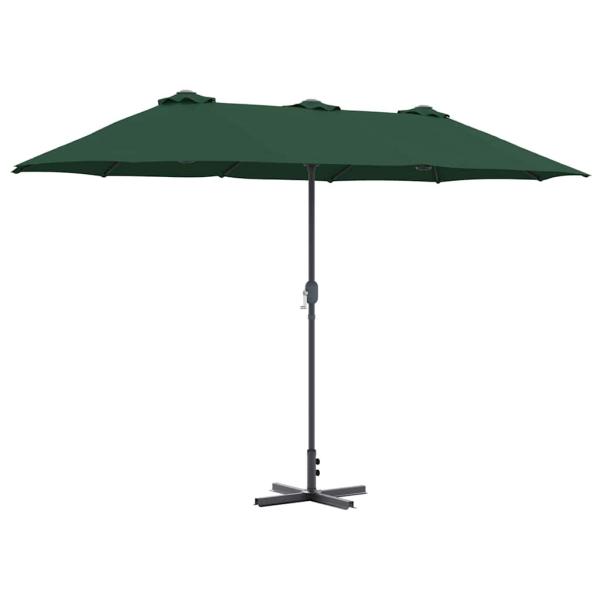 ARDEBO.de - Gartenparasol Grün 380 x 196 x 235 cm Pulverbeschichteter Stahl