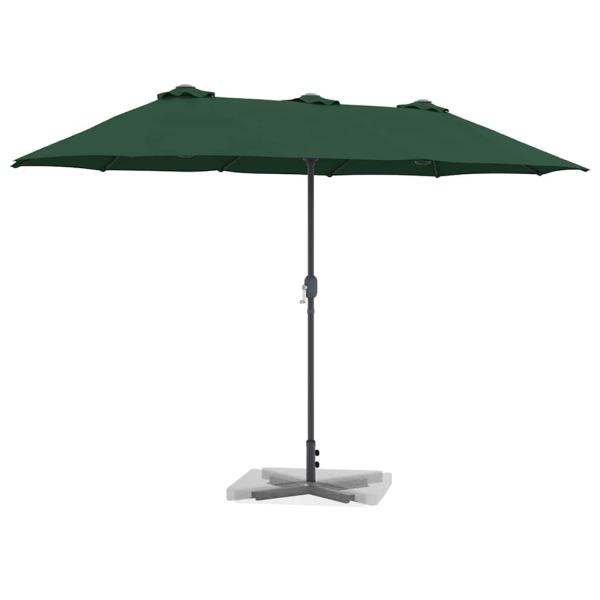 Gartenparasol Grün 380 x 196 x 235 cm Pulverbeschichteter Stahl