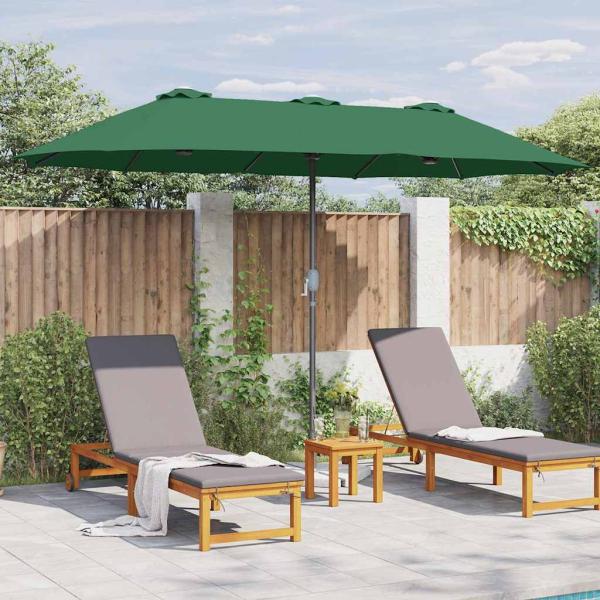 Gartenparasol Grün 380 x 196 x 235 cm Pulverbeschichteter Stahl