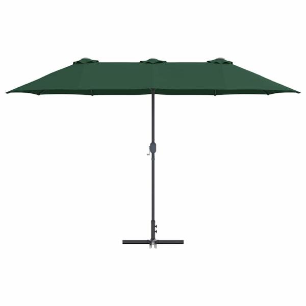 Gartenparasol Grün 380 x 196 x 235 cm Pulverbeschichteter Stahl