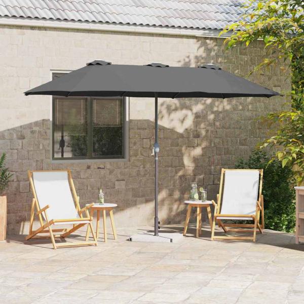 ARDEBO.de - Gartenparasol Anthrazit 380 x 196 x 235 cm