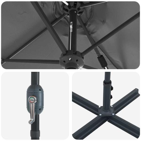 Gartenparasol Anthrazit 380 x 196 x 235 cm