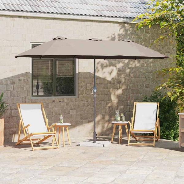 ARDEBO.de - Gartenparasol Taupe 380 x 196 x 235 cm