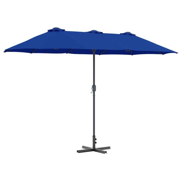 Gartenparasol Blau 380 x 196 x 235 cm Pulverbeschichteter Stahl