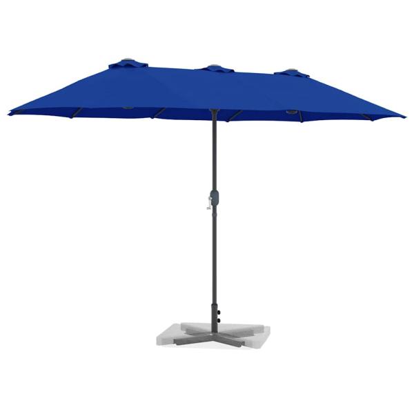 Gartenparasol Blau 380 x 196 x 235 cm Pulverbeschichteter Stahl