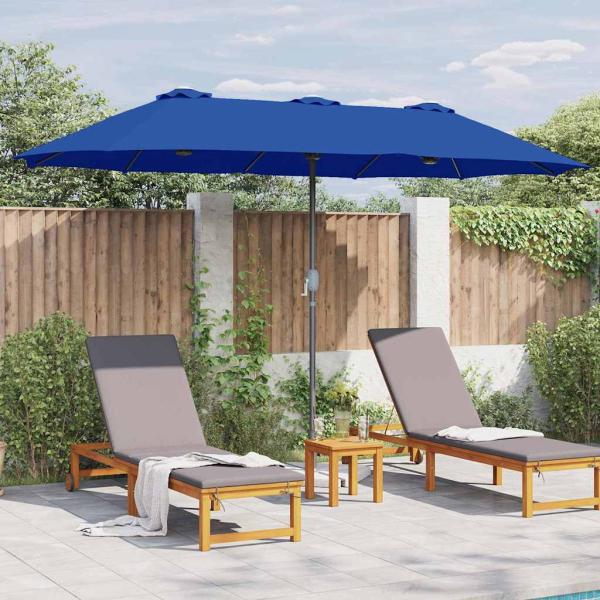 Gartenparasol Blau 380 x 196 x 235 cm Pulverbeschichteter Stahl