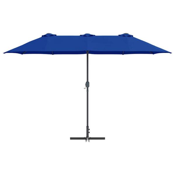Gartenparasol Blau 380 x 196 x 235 cm Pulverbeschichteter Stahl