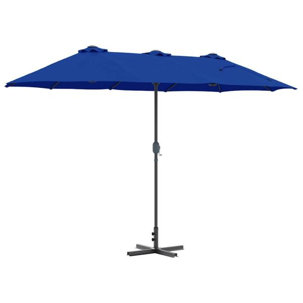 Gartenparasol Blau 380 x 196 x 235 cm Pulverbeschichteter Stahl