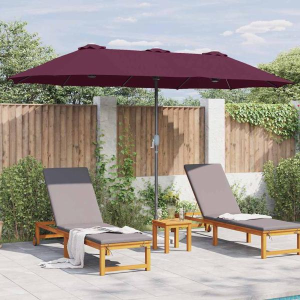 Gartenparasol Bordeauxrot 380 x 196 x 235 cm