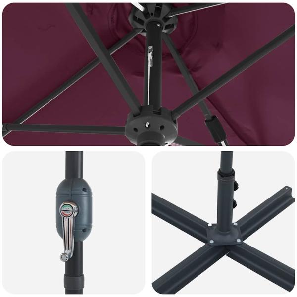 Gartenparasol Bordeauxrot 380 x 196 x 235 cm