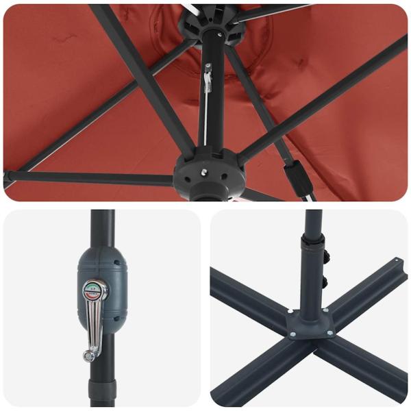 Gartenparasol Terrakotta 380 x 196 x 235 cm