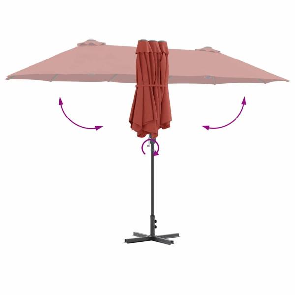 Gartenparasol Terrakotta 380 x 196 x 235 cm