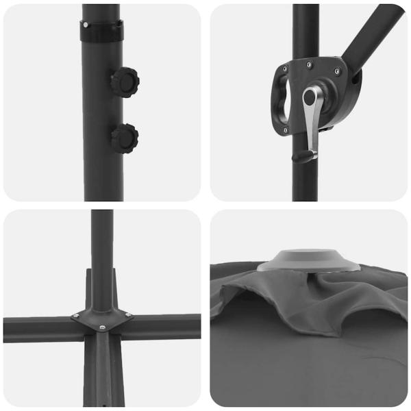 Garten-Kantilever-Pergola Anthrazit 372 x 198 x 253 cm