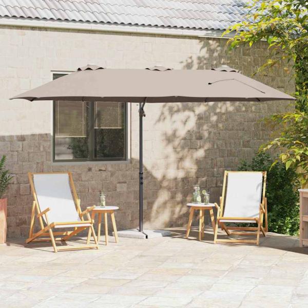 ARDEBO.de - Garten-Kantilever-Pergola mit Schloss Taupe 372 x 198 x 253 cm