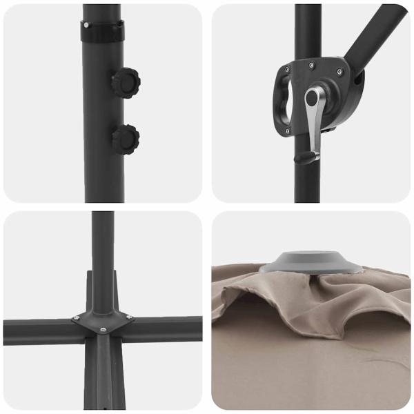 Garten-Kantilever-Pergola mit Schloss Taupe 372 x 198 x 253 cm