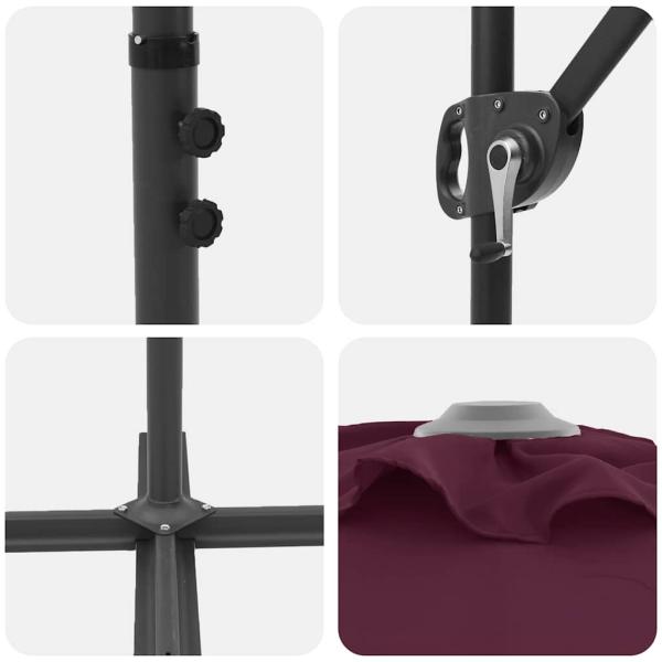 Garten-Kantilever-Pergola mit Schloss Bordeauxrot Groß