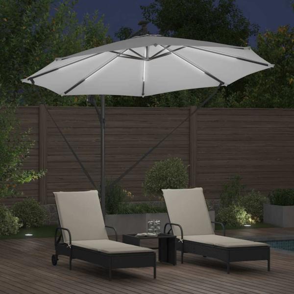 Auskragender Bananenschirm Sandfarbe 294 x 294 x 248 cm