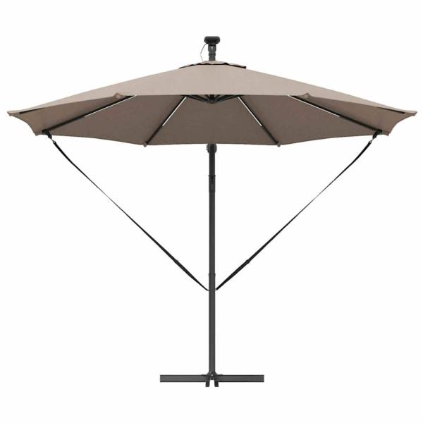 Auskragender Bananenschirm mit Schloss Taupe 294 x 294 x 248 cm