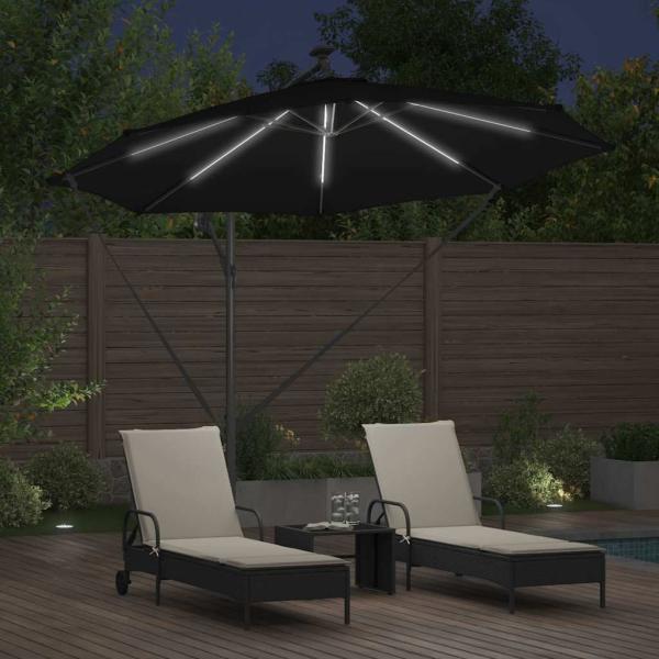 Auskragender Bananenschirm Schwarz 294 x 294 x 248 cm
