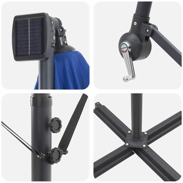 Auskragender Bananenschirm Azurblau 294 x 294 x 248 cm