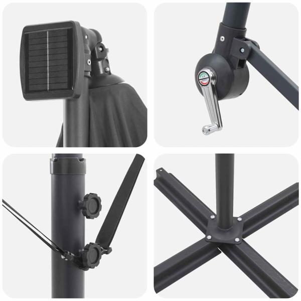 Auskragender Bananenschirm Anthrazit 294 x 200 x 254 cm