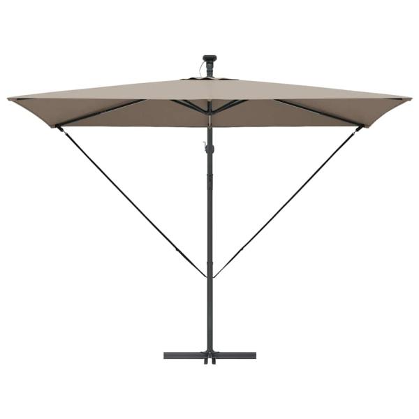 Auskragender Bananenschirm mit Schloss Taupe 294 x 200 x 254 cm