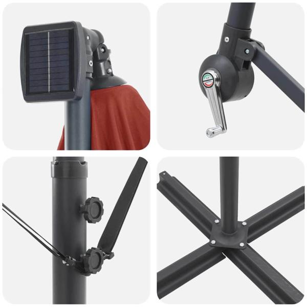 Auskragender Bananenschirm Terrakotta 294 x 200 x 254 cm