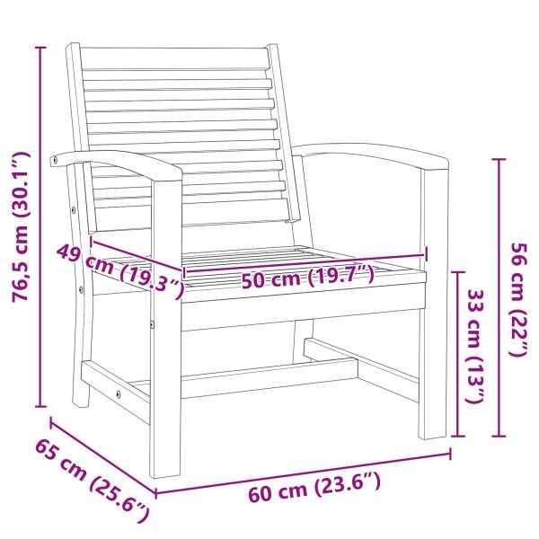 Stuhl 2 Stück Braun 65 x 60 x 76,5 cm Massivholz Teak