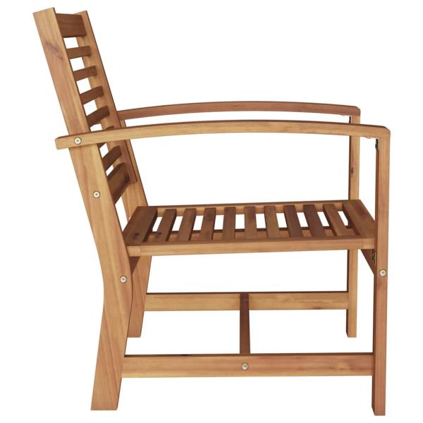 Gartenstühle 2 pcs Braun 60 x 65 x 76.5 cm Massives Teakholz
