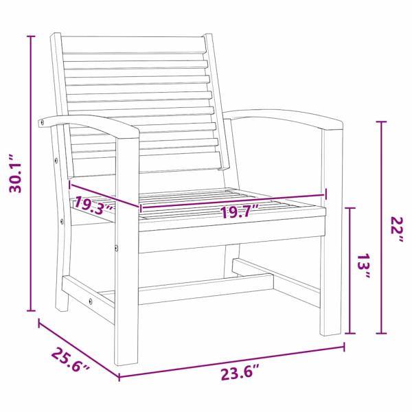 Gartenstühle 2 pcs Braun 60 x 65 x 76.5 cm Massives Teakholz