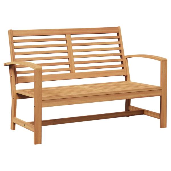 Gartenbank und Tischset 2 Stück Braun Massivholz Teak