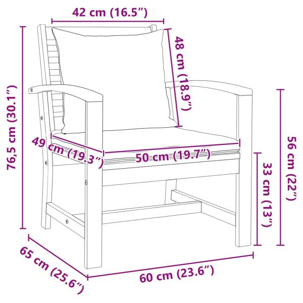 Gartenstühle 2 pcs Braun 60 x 65 x 76.5 cm Massives Teakholz