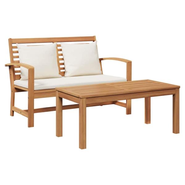Garten-Sofa-Set 2 pcs Braun Massives Teakholz