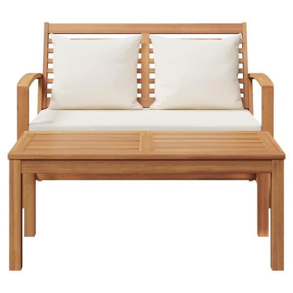 Garten-Sofa-Set 2 pcs Braun Massives Teakholz
