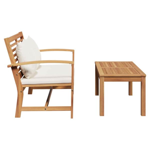 Garten-Sofa-Set 2 pcs Braun Massives Teakholz