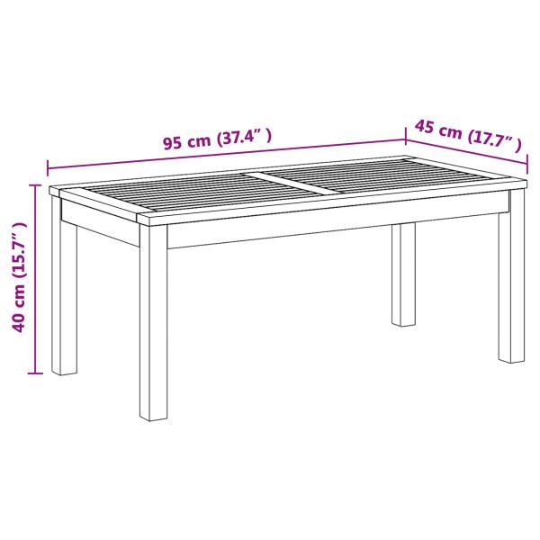 Bank Braun und Dunkelgrau 110 x 66 x 76 cm Massivholz Teak