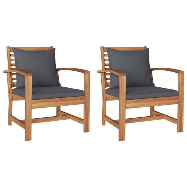 Gartenstühle 2 pcs Braun 60 x 65 x 76.5 cm Massives Teakholz