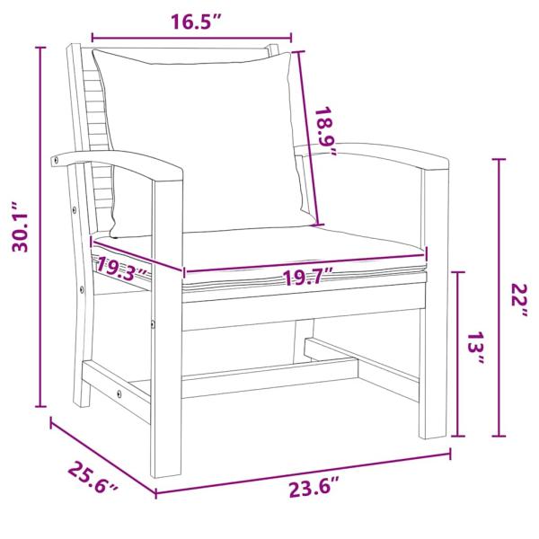 Gartenstühle 2 pcs Braun 60 x 65 x 76.5 cm Massives Teakholz