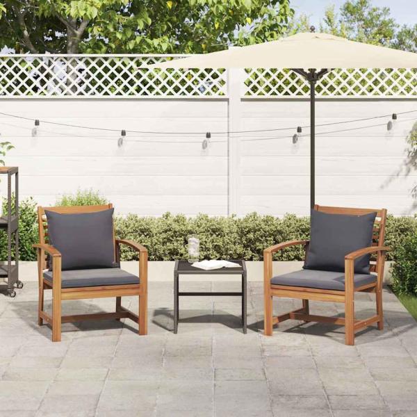 Gartenstühle 2 pcs Braun 60 x 65 x 76.5 cm Massives Teakholz