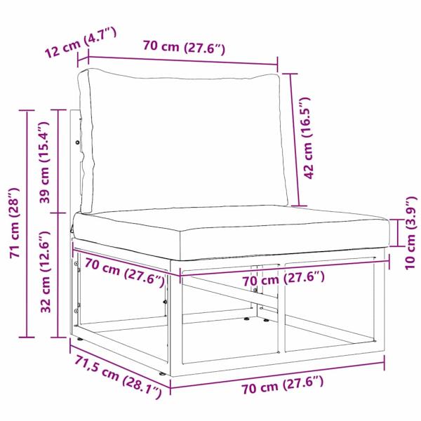 Gartenmöbel-Sets mit Kissen mit Kissen Schwarz und Anthrazit