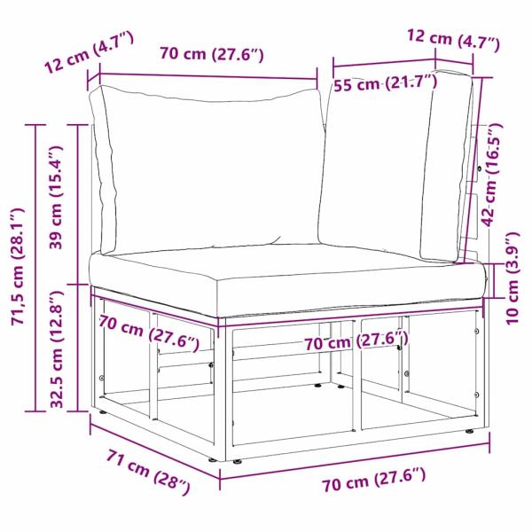 Gartenmöbel-Sets mit Kissen mit Kissen Schwarz und Anthrazit