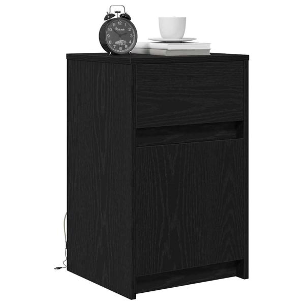 LED Nachttisch Schwarze Eiche 38 x 34 x 61 cm Spanplatte