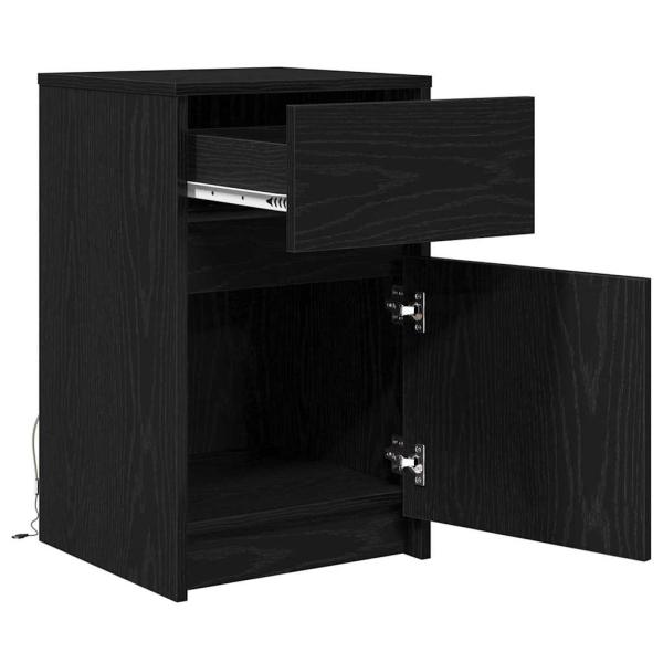 LED Nachttisch Schwarze Eiche 38 x 34 x 61 cm Spanplatte