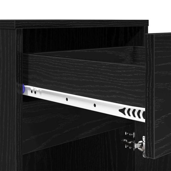 LED Nachttisch 2 pcs Schwarze Eiche 38 x 34 x 61 cm Spanplatte