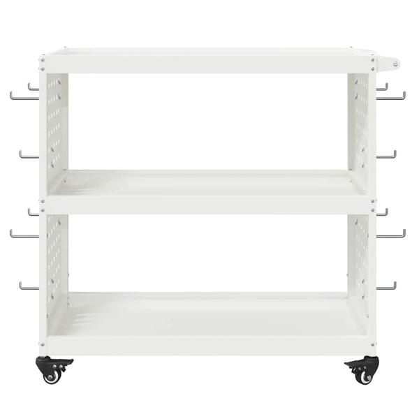 Werkzeugwagen Weiß 75 x 35 x 73 cm Pulverbeschichteter Stahl