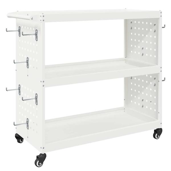 Werkzeugwagen Weiß 75 x 35 x 73 cm Pulverbeschichteter Stahl