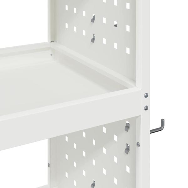 Werkzeugwagen Weiß 75 x 35 x 73 cm Pulverbeschichteter Stahl